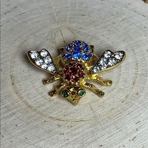 Red White and Blue Joan Rivers Bee Pin